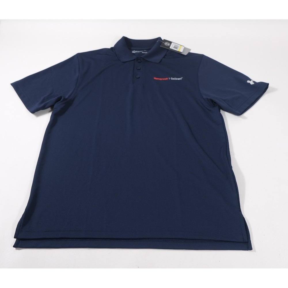 Under Armour Polo Mens Medium Blue Honeywell GoDirect HeatGear 1261172 Shirt